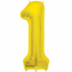 Number 1 Shaped Balloon Gold 34 Inch A00105