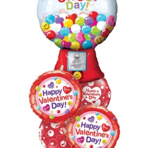 Gumball Machine Valentines Day Balloon Bouquet