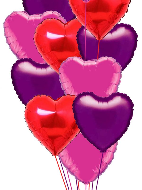 Dozen Foil Heart Balloons 3