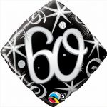 18 Inch 60th Birthday Elegant Sparkles & Swirls Diamond 30030