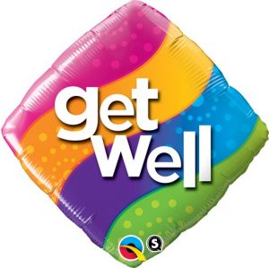 18 Inch Get Well Curvy Stripes Diamond Mylar Balloon P25330-64