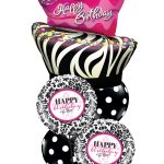 Birthday Funky Zebra Stripe Cake Damask Balloon Bouquet BK-03V2