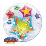 24 Inch Multicoloured Stars Double Bubble Balloon 11962