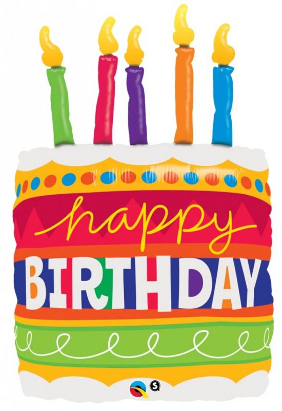 35 Inch Birthday Cake & Candles Shape Mylar Balloon 17269