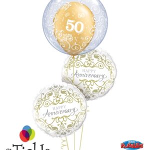 50th Anniversary Filigree Balloon Bouquet AN-04