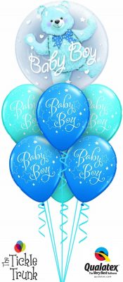 Baby Boy Teddy Bear Bubble Balloon Bouquet NB-05