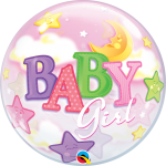Baby Girl Moon & Stars Bubble Balloon 23598