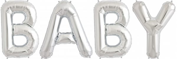 Baby Letters Silver 34 Inch