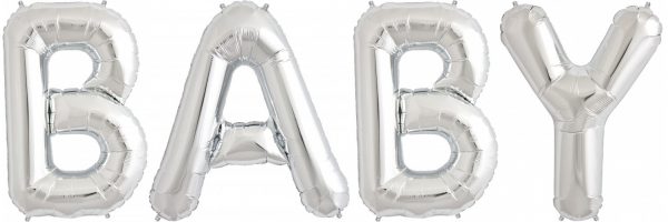 Baby Letters Silver 34 Inch