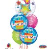 Birthday Cake Blue & Star Bubble Birthday Balloon Bouquet BK06