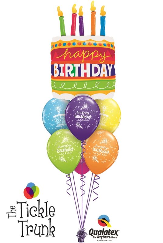 Birthday Cake & Candles Balloon Bouquet BK-11