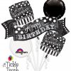 Bouquet Black & White Chalkboard Birthday Balloon Bouquet BK-15 30935