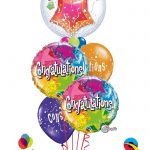 Congratulations Holographic Stars Insider Bubble Balloon Bouquet CG-03