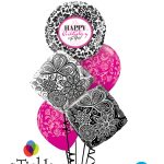 Elegant Damask Birthday Balloon Bouquet BK-04