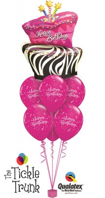 Funky Zebra Stripe Cake Balloon Bouquet BK-14