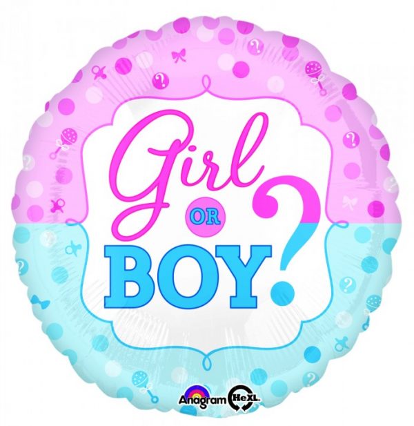 Gender Reveal Boy or Girl Mylar Balloon 32534