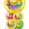 Get Well Smiley Faces Balloon Bouquet GW-02