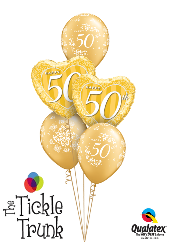 Happy 50th Anniversary Gold Balloon Bouquet AN-06