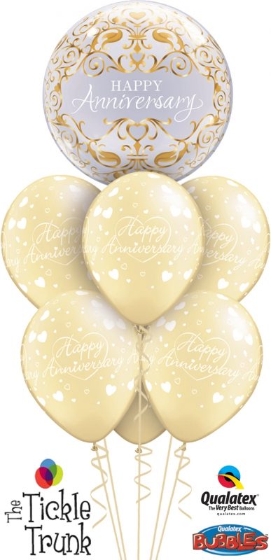 Happy Anniversary Gold Med Classic Balloon Bouquet AN-03