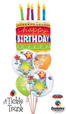 Happy Birthday Candles & Stars Balloon Bouquet BK-02