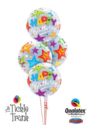 Happy Birthday Stars Bubble Balloon Bouquet BK01