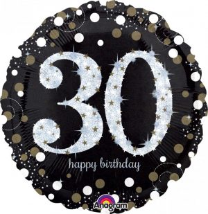 Holographic Sparkling 30th Birthday Balloon 32129