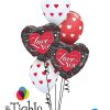 I Love You Elegant Valentine Hearts Balloon Bouquet LV-02