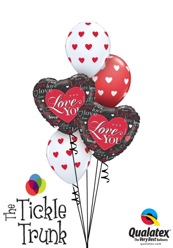 I Love You Elegant Valentine Hearts Balloon Bouquet LV-02