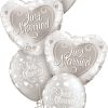 Just Married Hearts Classic Balloon Bouquet WD-04