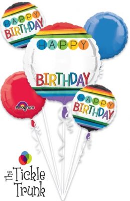 Personalize It! Rainbow Birthday Balloon Bouquet BK-19 34428