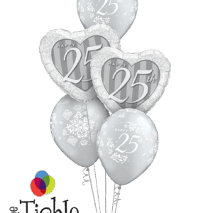 Silver-RIFFIC 25th Anniversary Balloon Bouquet AN-05