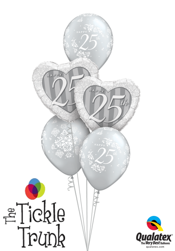 Silver-RIFFIC 25th Anniversary Balloon Bouquet AN-05
