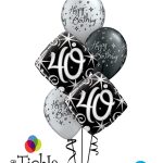 Silver Sparkle 40th Birthday Balloon Bouquet AR-01