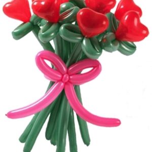1 Dozen Balloon Heart Roses