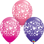 Double Hearts Latex Balloon 11 Inch Assortment 40317B