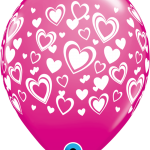 Double Hearts Latex Balloon 11 Inch Berry 40317B