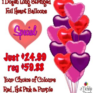 1 Dozen Foil Heart Balloons