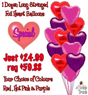 1 Dozen Foil Heart Balloons