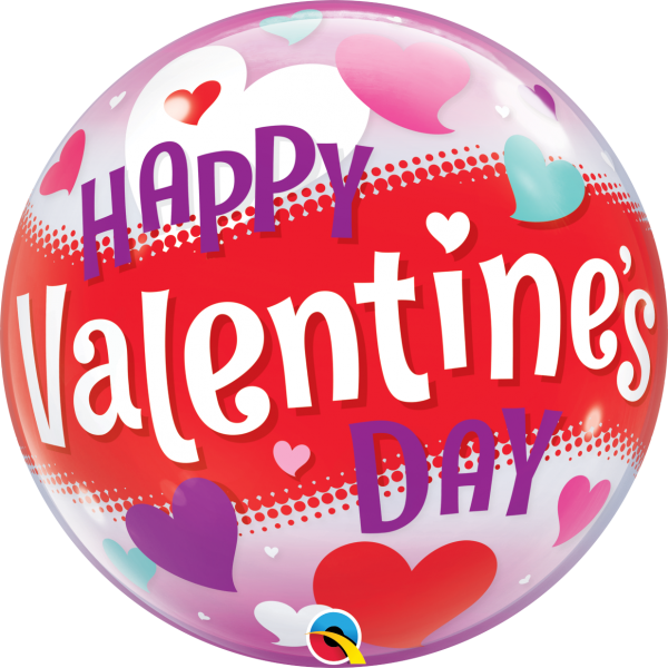Happy Valentines Day Hearts Bubble Balloon 54603 front