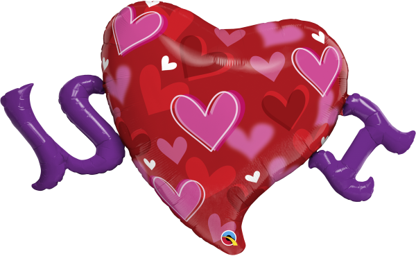 I (HEART) U Radiant Hearts Back 40 inch balloon 54886