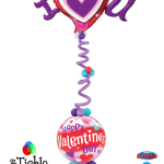 I Heart You Valentines Bubbles Balloon Column