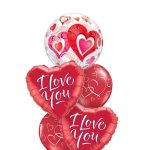 I Love You Heart Bubble Balloon Bouquet