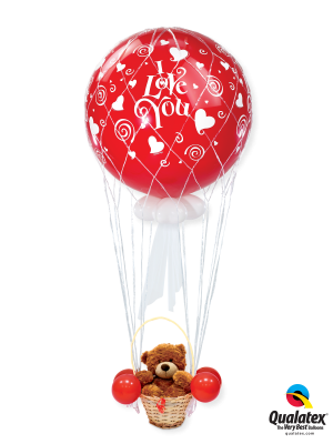 I Love You Hot Air Balloon 36 Inch Latex Love Balloon