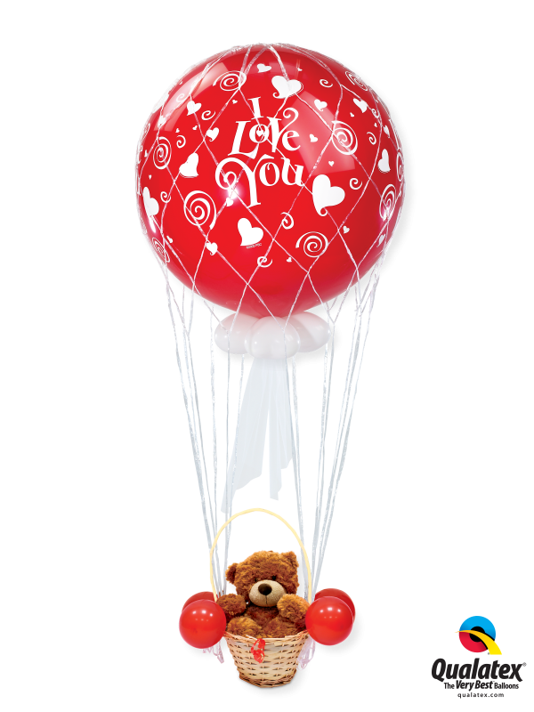 I Love You Hot Air Balloon 36 Inch Latex Love Balloon