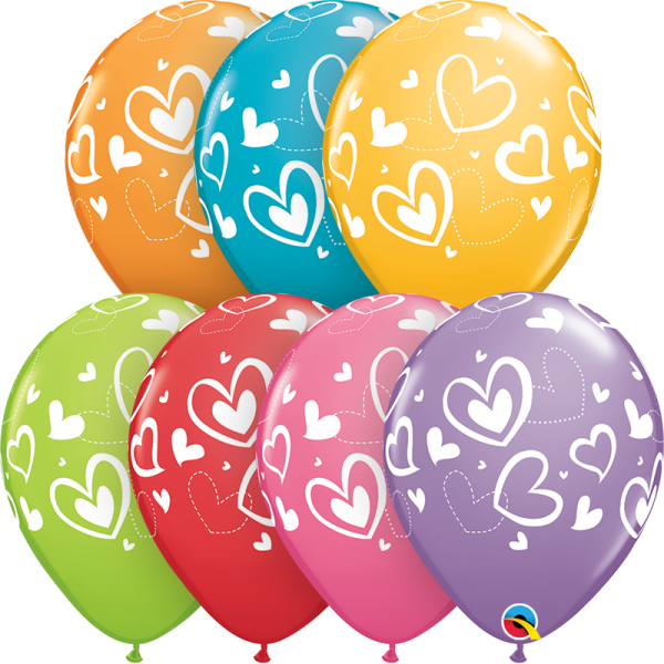 Mix & Match Hearts Balloon 11 Inch Latex Assortment 40205B