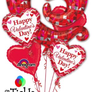 SuperShape HVD Swirly Open Heart Balloon Bouquet 30086