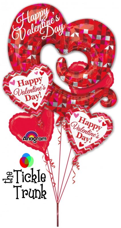 SuperShape HVD Swirly Open Heart Balloon Bouquet 30086