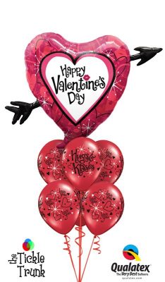 Valentines Day Heart and Arrow Balloon Bouquet Med Classic LR