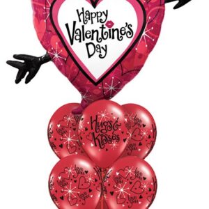Valentines Day Heart and Arrow Balloon Bouquet Med Classic LR
